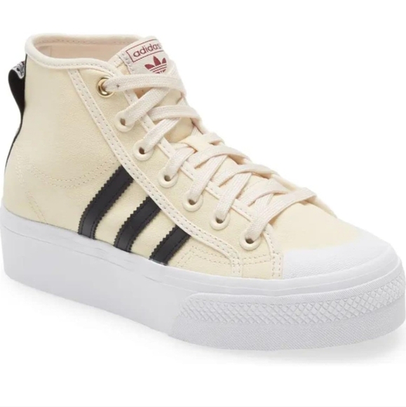 adidas gazelle silver green womens Adidas Nizza Platform Mid Women's Shoes – Puffer Reds